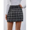 imageSweatyRocks Womens Elegant High Waist Aline Plaid Tweed Mini SkirtBlack Pearl