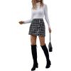 imageSweatyRocks Womens Elegant High Waist Aline Plaid Tweed Mini SkirtBlack Pearl