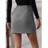 imageSweatyRocks Womens Elegant High Waist Aline Plaid Tweed Mini SkirtBlack Slit