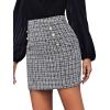 imageSweatyRocks Womens Elegant High Waist Aline Plaid Tweed Mini SkirtGrey