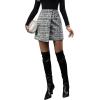 imageSweatyRocks Womens Elegant High Waist Aline Plaid Tweed Mini SkirtGrey Color