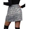 imageSweatyRocks Womens Elegant High Waist Aline Plaid Tweed Mini SkirtGrey Color