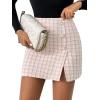 imageSweatyRocks Womens Elegant High Waist Aline Plaid Tweed Mini SkirtPink Plaid