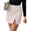 imageSweatyRocks Womens Elegant High Waist Aline Plaid Tweed Mini SkirtPink Plaid