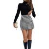 imageSweatyRocks Womens Elegant High Waist Aline Plaid Tweed Mini SkirtWhite Black Color