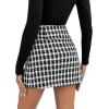 imageSweatyRocks Womens Elegant High Waist Aline Plaid Tweed Mini SkirtWhite Black Color
