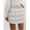 imageSweatyRocks Womens Elegant High Waist Aline Plaid Tweed Mini SkirtWhite Button