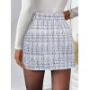 imageSweatyRocks Womens Elegant High Waist Aline Plaid Tweed Mini SkirtWhite Plaid