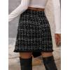 imageSweatyRocks Womens Elegant High Waist Aline Plaid Tweed Mini SkirtWrap Black