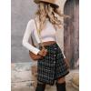 imageSweatyRocks Womens Elegant High Waist Aline Plaid Tweed Mini SkirtWrap Black