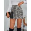 imageSweatyRocks Womens Elegant High Waist Aline Plaid Tweed Mini SkirtYellow