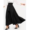 imageSweatyRocks Womens Elegant High Waist Skirt Tie Front Pleated Maxi Skirts0black