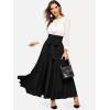 imageSweatyRocks Womens Elegant High Waist Skirt Tie Front Pleated Maxi Skirts0black