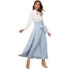 imageSweatyRocks Womens Elegant High Waist Skirt Tie Front Pleated Maxi SkirtsBlue