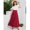 imageSweatyRocks Womens Elegant High Waist Skirt Tie Front Pleated Maxi SkirtsBurgundy