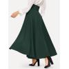 imageSweatyRocks Womens Elegant High Waist Skirt Tie Front Pleated Maxi SkirtsDeep Green