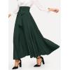 imageSweatyRocks Womens Elegant High Waist Skirt Tie Front Pleated Maxi SkirtsDeep Green