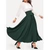 imageSweatyRocks Womens Elegant High Waist Skirt Tie Front Pleated Maxi SkirtsDeep Green