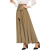 imageSweatyRocks Womens Elegant High Waist Skirt Tie Front Pleated Maxi SkirtsKhaki