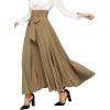 imageSweatyRocks Womens Elegant High Waist Skirt Tie Front Pleated Maxi SkirtsKhaki