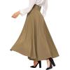 imageSweatyRocks Womens Elegant High Waist Skirt Tie Front Pleated Maxi SkirtsKhaki