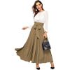 imageSweatyRocks Womens Elegant High Waist Skirt Tie Front Pleated Maxi SkirtsKhaki
