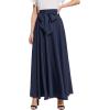 imageSweatyRocks Womens Elegant High Waist Skirt Tie Front Pleated Maxi SkirtsNavy Blue