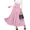 imageSweatyRocks Womens Elegant High Waist Skirt Tie Front Pleated Maxi SkirtsPink