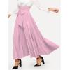 imageSweatyRocks Womens Elegant High Waist Skirt Tie Front Pleated Maxi SkirtsPink
