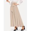 imageSweatyRocks Womens Elegant High Waist Skirt Tie Front Pleated Maxi SkirtsPlain Khaki