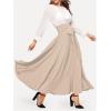 imageSweatyRocks Womens Elegant High Waist Skirt Tie Front Pleated Maxi SkirtsPlain Khaki