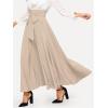 imageSweatyRocks Womens Elegant High Waist Skirt Tie Front Pleated Maxi SkirtsPlain Khaki