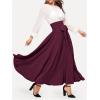 imageSweatyRocks Womens Elegant High Waist Skirt Tie Front Pleated Maxi SkirtsRed Violet