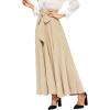 imageSweatyRocks Womens Elegant High Waist Skirt Tie Front Pleated Maxi SkirtsSolid Khaki