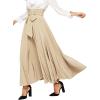 imageSweatyRocks Womens Elegant High Waist Skirt Tie Front Pleated Maxi SkirtsSolid Khaki