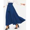 imageSweatyRocks Womens Elegant High Waist Skirt Tie Front Pleated Maxi SkirtsSolid Royal Blue