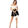 imageSweatyRocks Womens High Elastic Waisted Tiered Ruffle Mini Skirt Shirred Flared SkirtsBlack