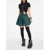 imageSweatyRocks Womens High Waist Plaid Mini Pleated Skirts Buckle Decor Punk Gothic SkirtGreen