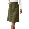 imageSweatyRocks Womens High Waist Straight Midi Skirt Split Hem Corduroy Skirts with PocketsArmy Green