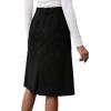 imageSweatyRocks Womens High Waist Straight Midi Skirt Split Hem Corduroy Skirts with PocketsBlack