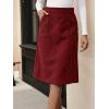 imageSweatyRocks Womens High Waist Straight Midi Skirt Split Hem Corduroy Skirts with PocketsBurgundy