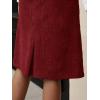 imageSweatyRocks Womens High Waist Straight Midi Skirt Split Hem Corduroy Skirts with PocketsBurgundy