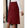 imageSweatyRocks Womens High Waist Straight Midi Skirt Split Hem Corduroy Skirts with PocketsBurgundy