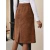 imageSweatyRocks Womens High Waist Straight Midi Skirt Split Hem Corduroy Skirts with PocketsCoffee Brown