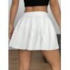 imageSweatyRocks Womens High Waisted Asymmetrical Hem Buckled Detail Pleated A Line Mini SkirtWhite