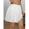 imageSweatyRocks Womens High Waisted Asymmetrical Hem Buckled Detail Pleated A Line Mini SkirtWhite