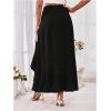 imageSweatyRocks Womens High Waisted Ruffled Asymmetric Hem Long Skirt Split High Low Maxi SkirtsBlack