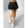 imageSweatyRocks Womens Layered Ruffle Golf Skorts Skirts Tiered Y2k Flowy Mini SkirtsBlack