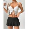 imageSweatyRocks Womens Layered Ruffle Golf Skorts Skirts Tiered Y2k Flowy Mini SkirtsBlack