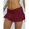 imageSweatyRocks Womens Layered Ruffle Golf Skorts Skirts Tiered Y2k Flowy Mini SkirtsBurgundy